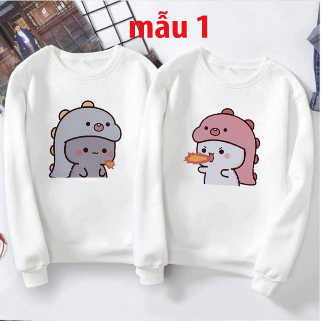 Áo đôi gấu cute chất nỉ da cá , dày, ấm áp cho mùa thu đông
