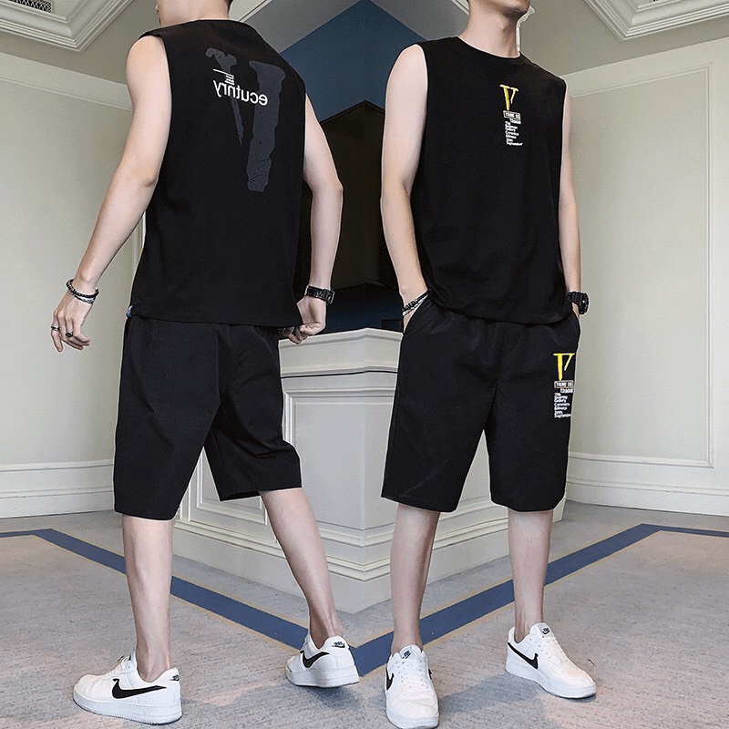 Đồ bộ hè nam 3 lỗ in V cực chất bigsize dành cho nam nữ mặc nhà thể thao tập gym du lịch đi biển siêu đẹp CHP