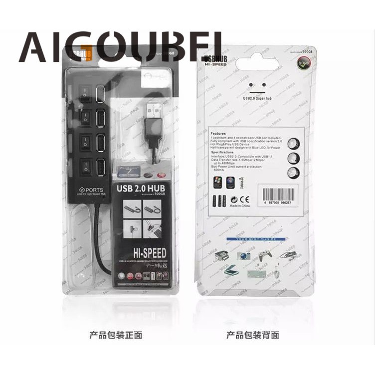 Bộ Chia 4 Cổng USB 2.0 Tốc Độ Cao 1M