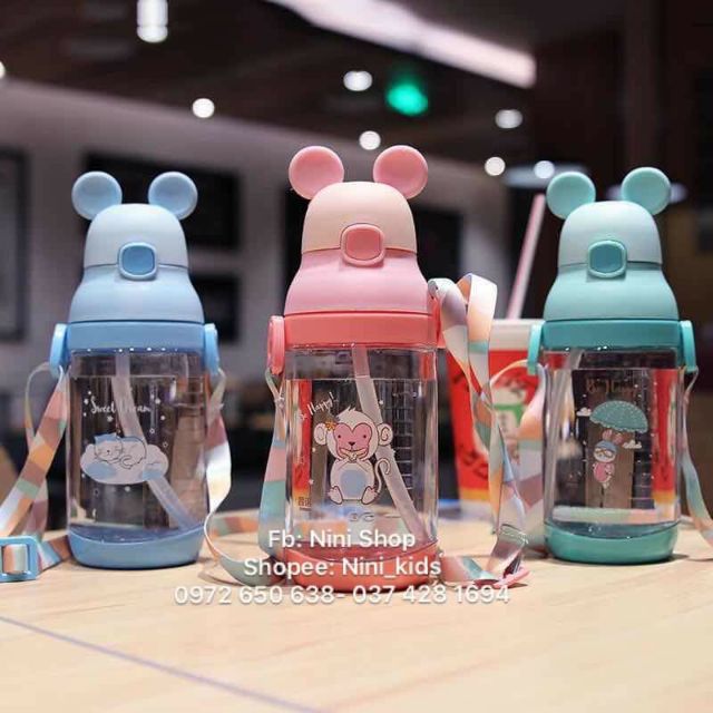 Nini_kids.Bình nước trẻ em 400ml SỈ LẺ TOÀN QUỐC, bình nước nhựa an toàn