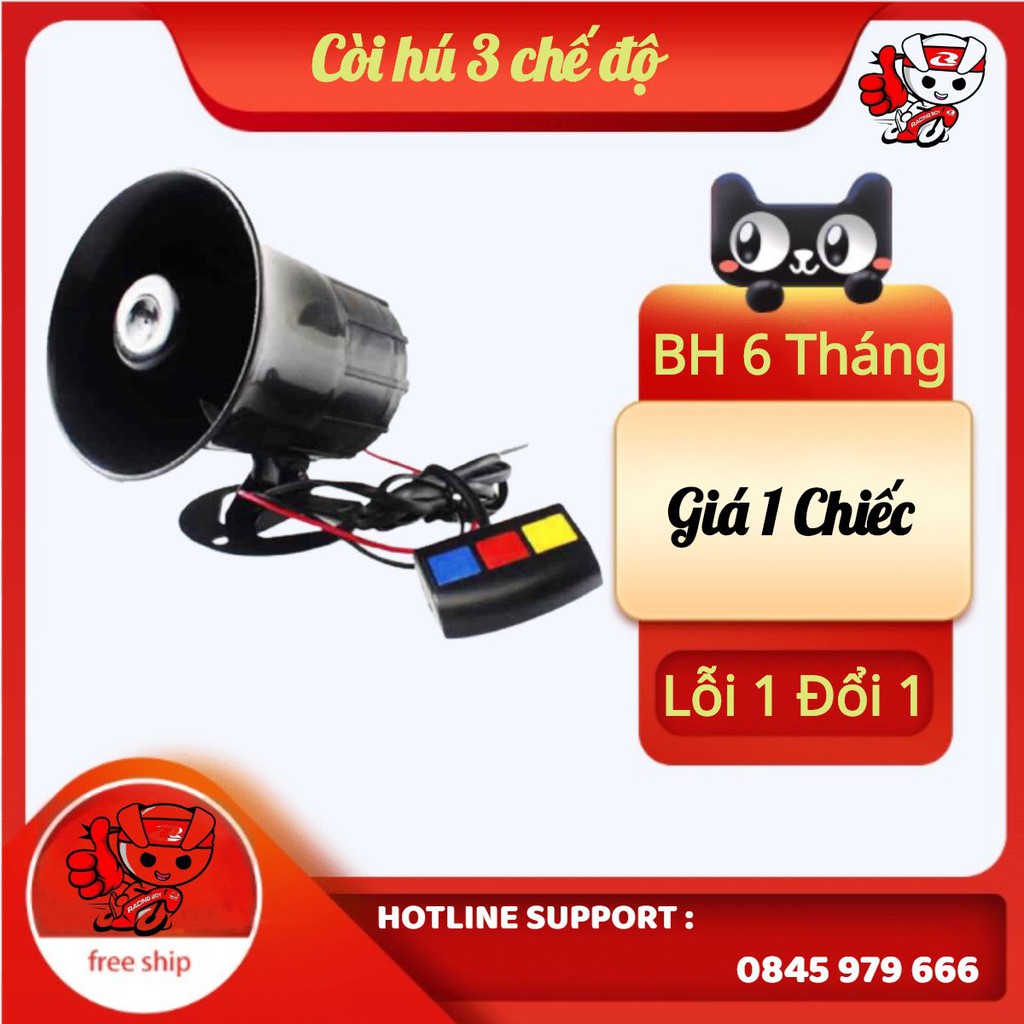 (Freeship) Còi hú 3 chế độ âm thanh lớn dành cho ô tô xe máy xe đạp điện