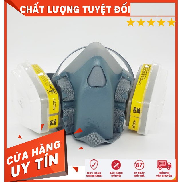 Mặt nạ phun thuốc trừ sâu cao cấp, mặt nạ chống độc, 3m7501,chống khói, phun sơn, phòng độc