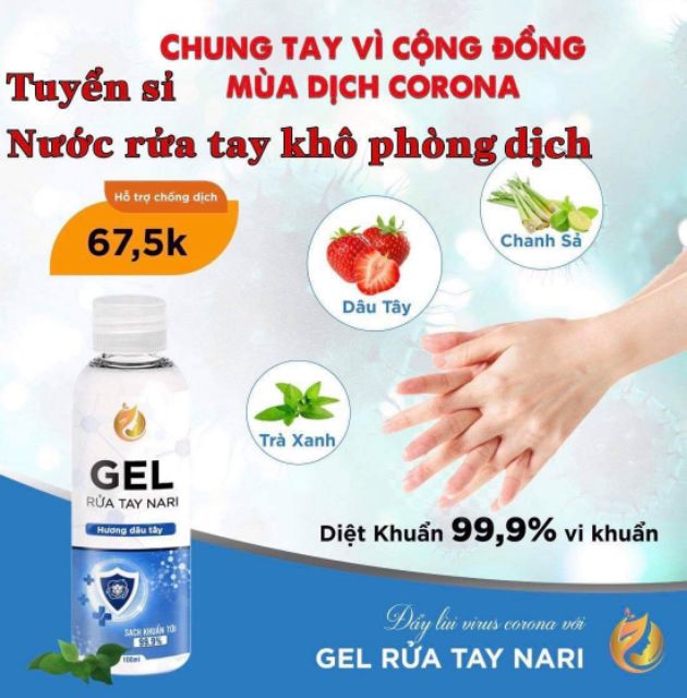 NƯỚC RỬA TAY KHÔ DIỆT KHUẨN 99.99% Nari Hương Trà Xanh | WebRaoVat - webraovat.net.vn