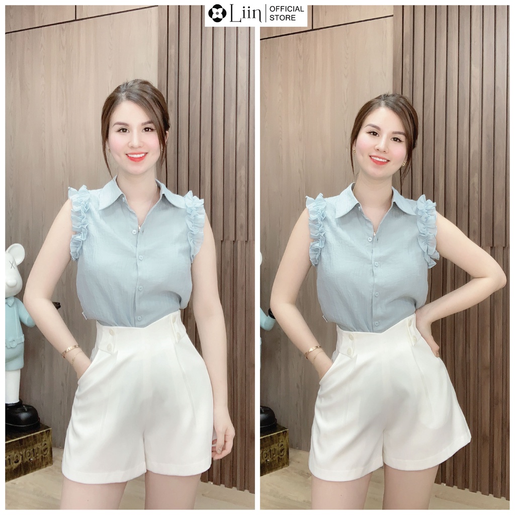Quần short nữ chất vải gờ tô cạp liền siêu cao, sooc nữ khóa màu trắng đẹp thời trang Liin Clothing QS0028