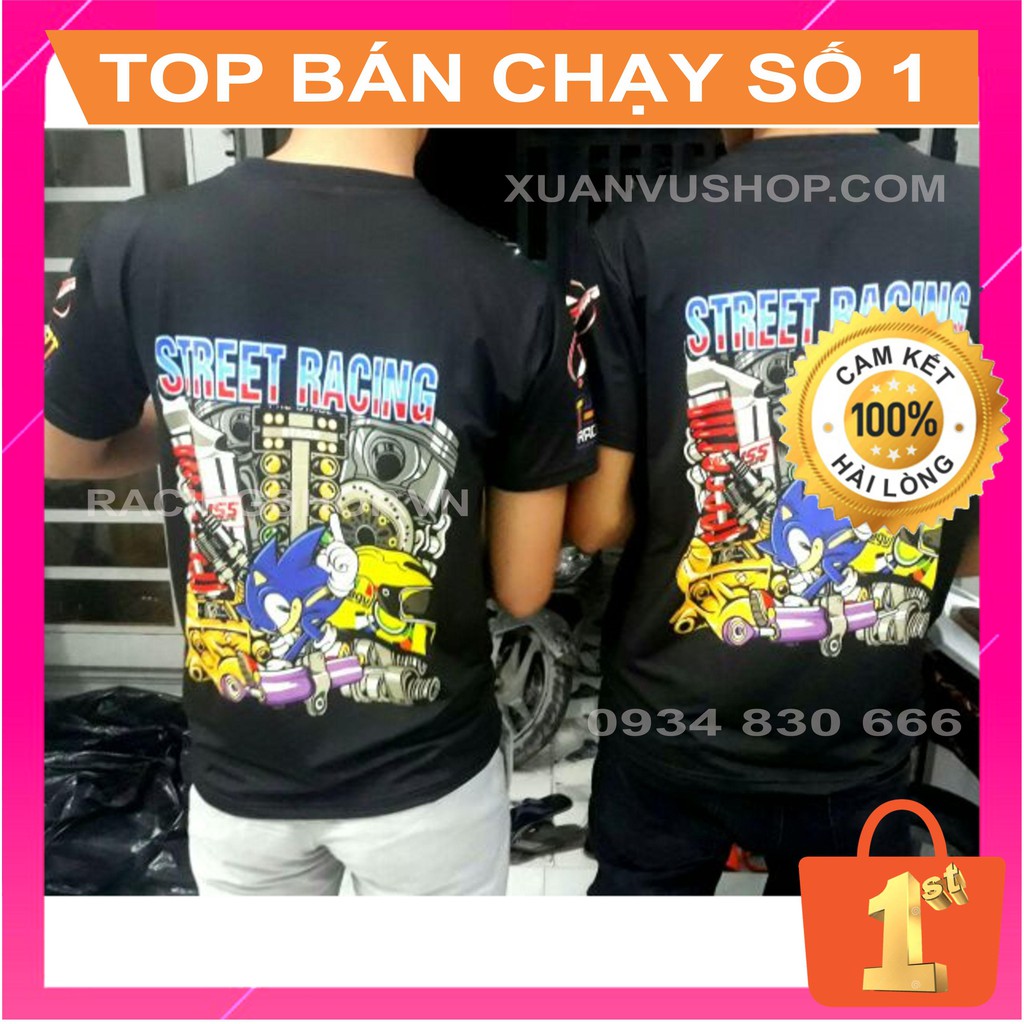 [ T-Shirt Racing Team ] Áo Streest Racing Cực Thoáng Mát - BẢO HÀNH Vĩnh Viễn