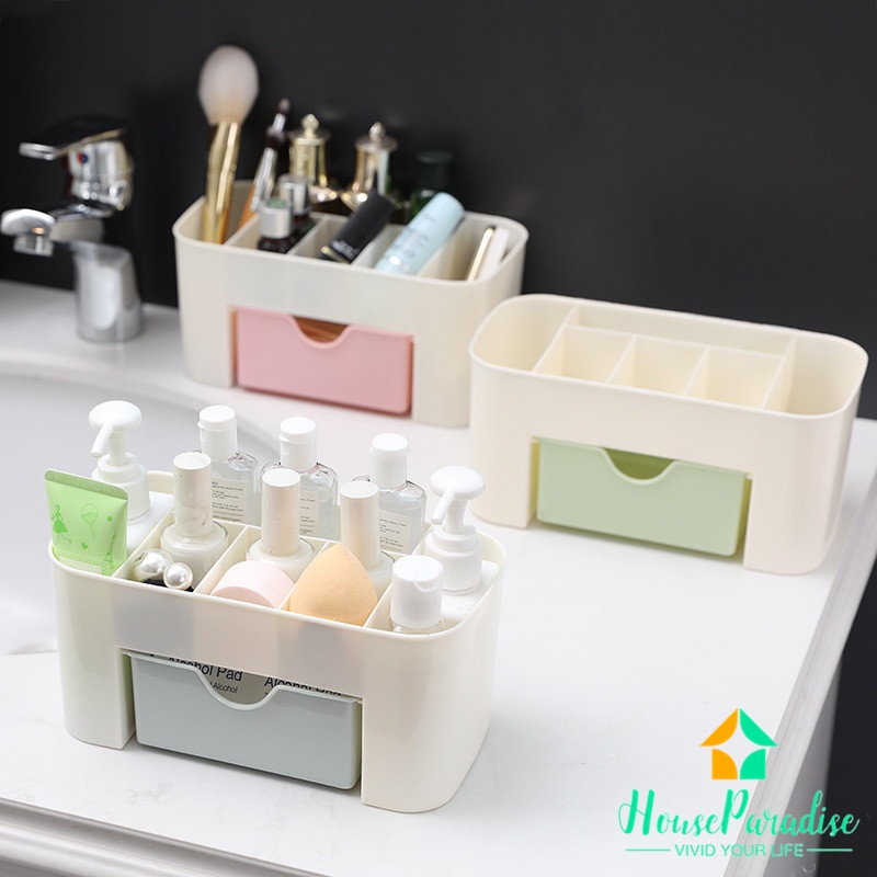Hộp Nhựa Đựng Đồ Trang Điểm/Trang Sức Loại Ngăn Kéo Để Bàn Đa Năng Tiện Dụng