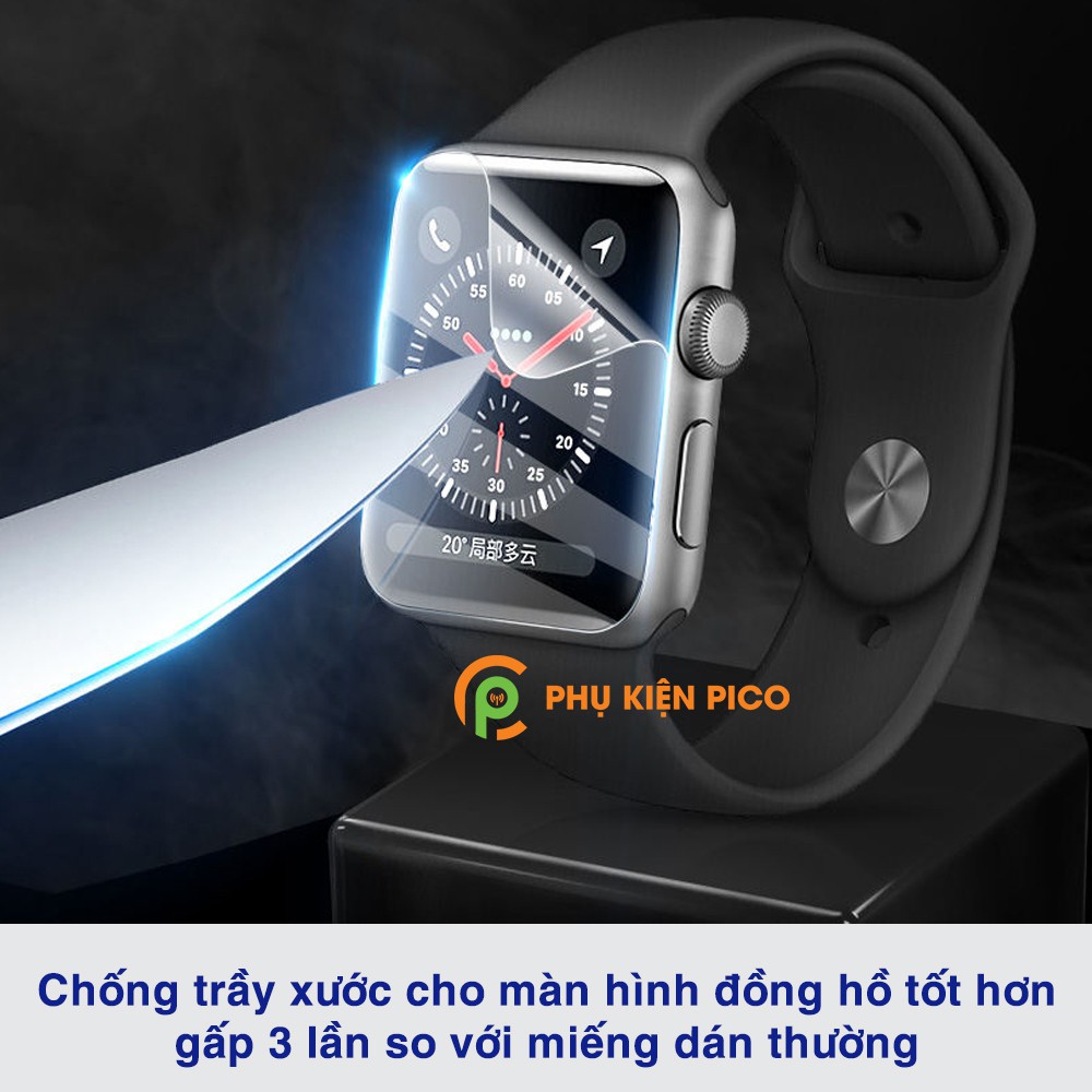 Dán màn hình Apple Watch Series 1/2/3/4/5 38mm 42mm 40mm 44mm full màn hình PPF dẻo trong suốt - bộ 3 miếng