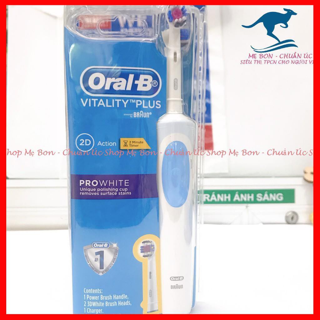 Bàn Chải Điện Oral B Vitality Pro White Electric Toothbrush tặng1 đầu bàn chải Úc