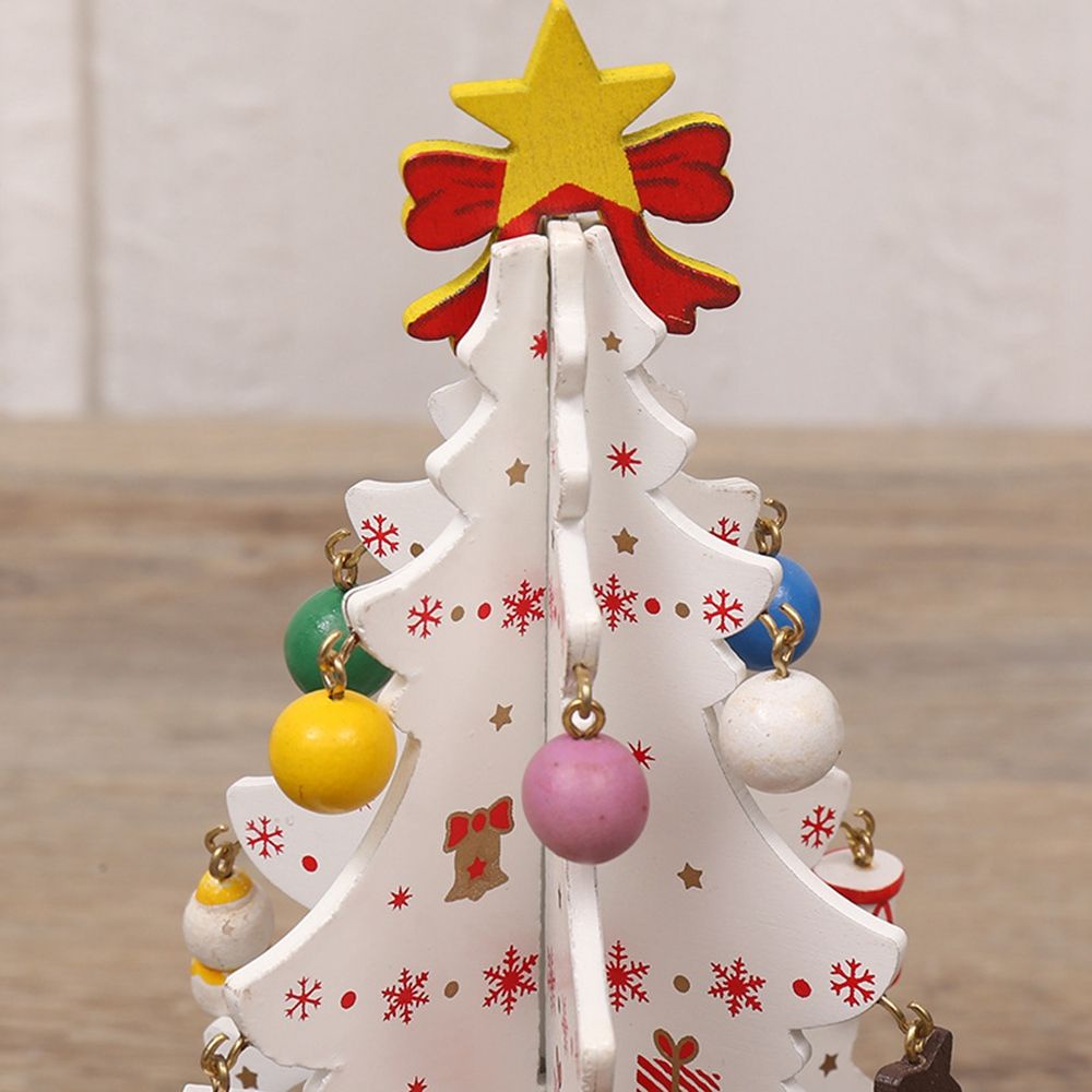 Mô hình cây thông noel bằng gỗ nhiều màu sắc dễ thương trang trí lễ giáng sinh DIY