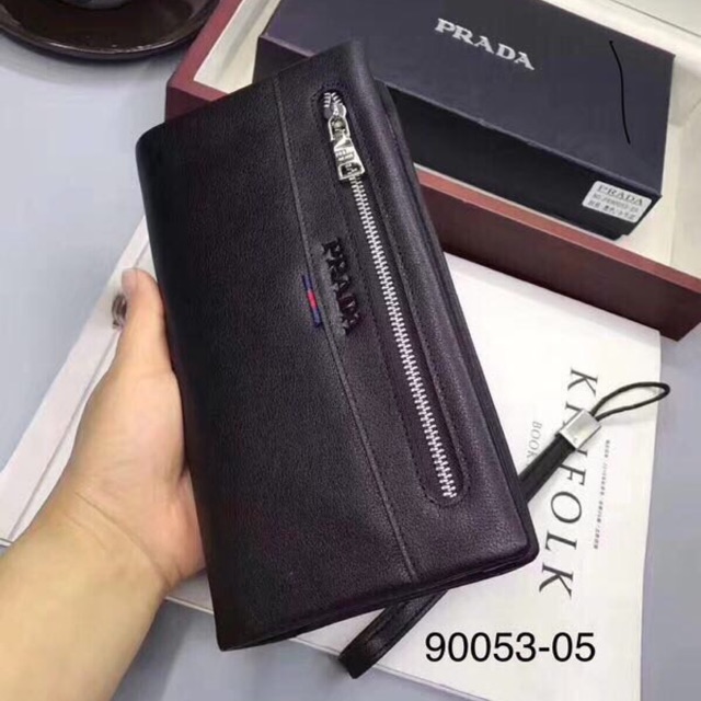 Ví cầm tay da thật