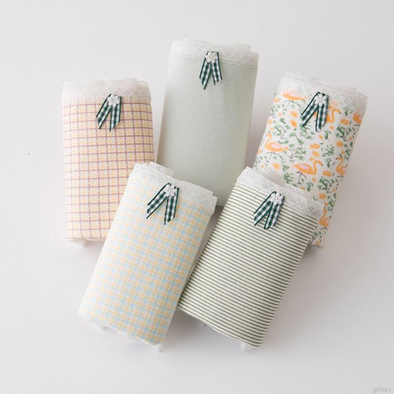 Quần Lót Hoa Văn Caro Xinh Xắn Phong Cách Nhật Bản Dành Cho Nữ