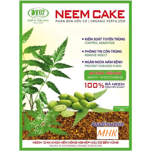 Phân Hữu Cơ Neem Cake DT02 hạn chế Cuốn Chiếu, Sùng Đất, Rệp Đất, Côn Trùng Gây Hại Gói 750 Gram !