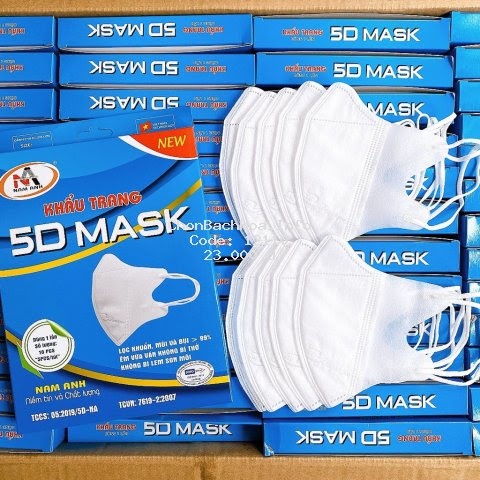 Hộp 10 cái khẩu trang 5d mask kháng khuẩn