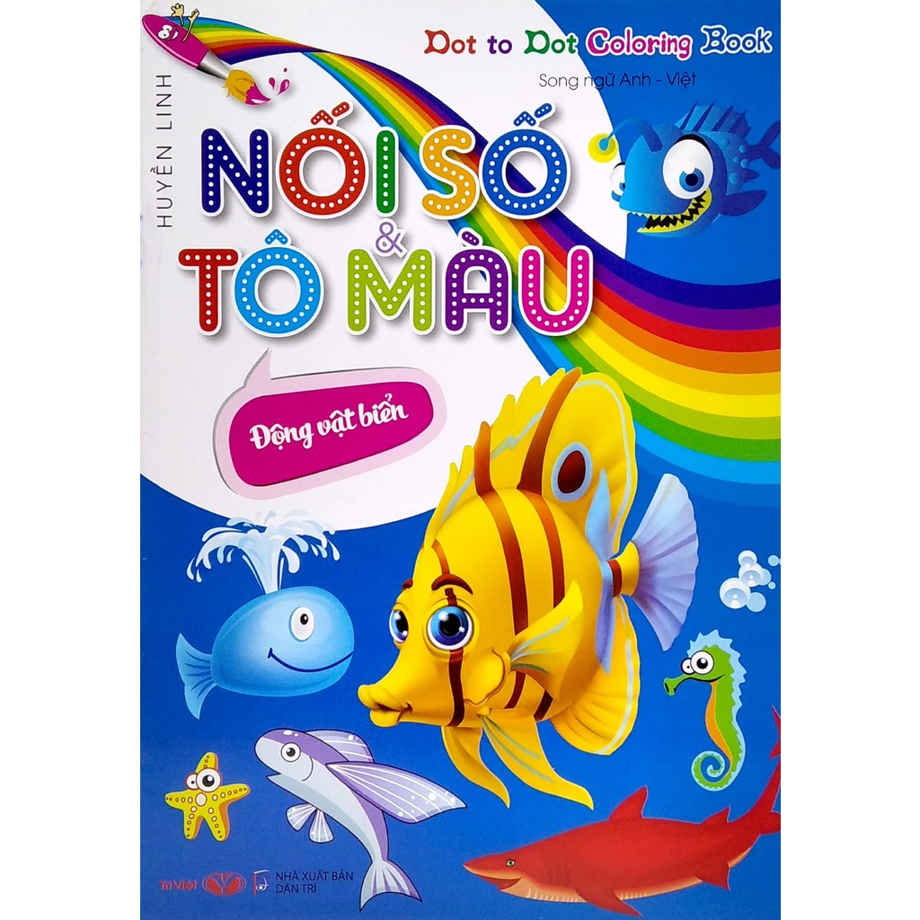 Sách Dot To Dot Coloring Book - Nối Số & Tô Màu - Động Vật Biển