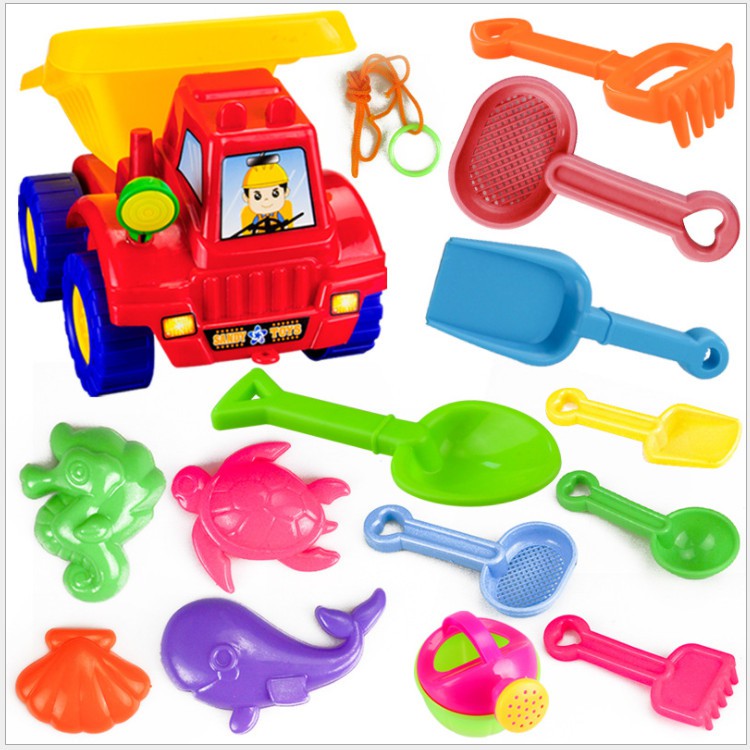 Bộ đồ chơi ô tô xúc cát cho bé mẫu giáo