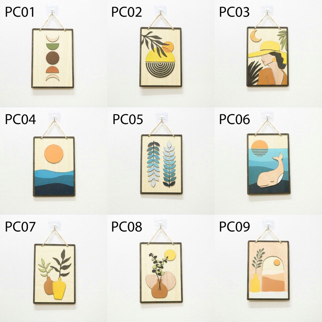 Combo 3 Bảng Gỗ Trang Trí Nhà Cửa BÁCH MỘC Hình Chữ Nhật Size Lớn