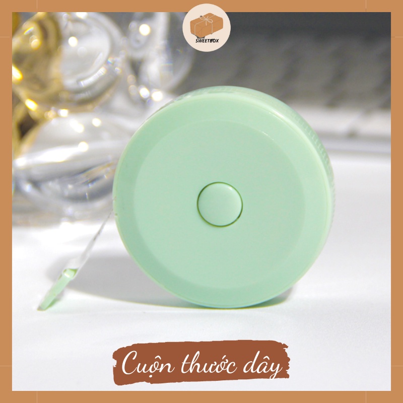 Thước Dây Cuộn Mini Dạng Rút Bỏ Túi Dài 1.5m Tự Động Thu Gọn 4 Màu Pastel