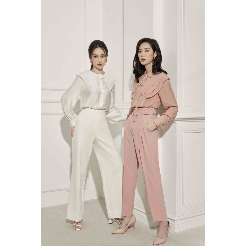 Quần baggy đai eo nữ dáng dài cơ bản 90cm có 2 màu, đủ size, chuẩn size White Ant