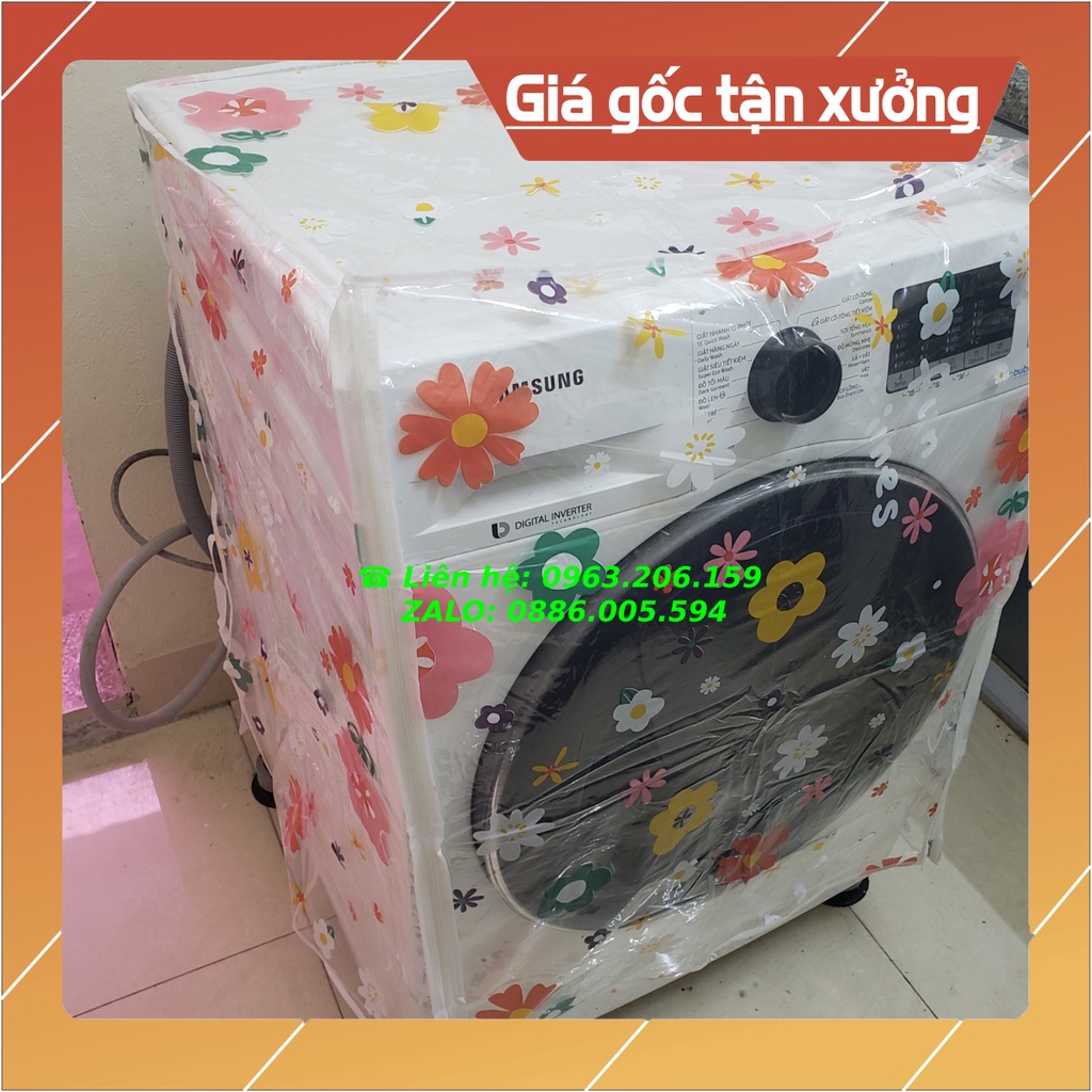 [HOT] Bọc Trùm Máy Giặt Cửa Trên, Cửa Ngang Nilon Pha Vải Loại 7 Đến 9 KG