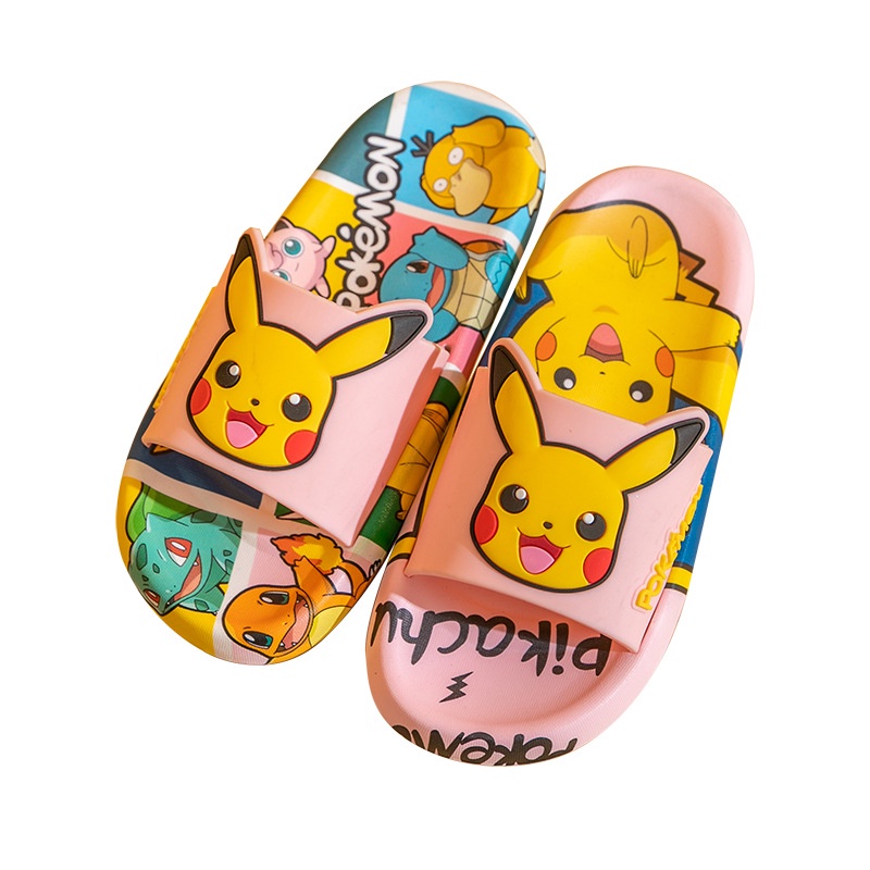 Dép Đi Trong Nhà Họa Tiết Hoạt Hình Pikachu Đáng Yêu Cho Trẻ Em