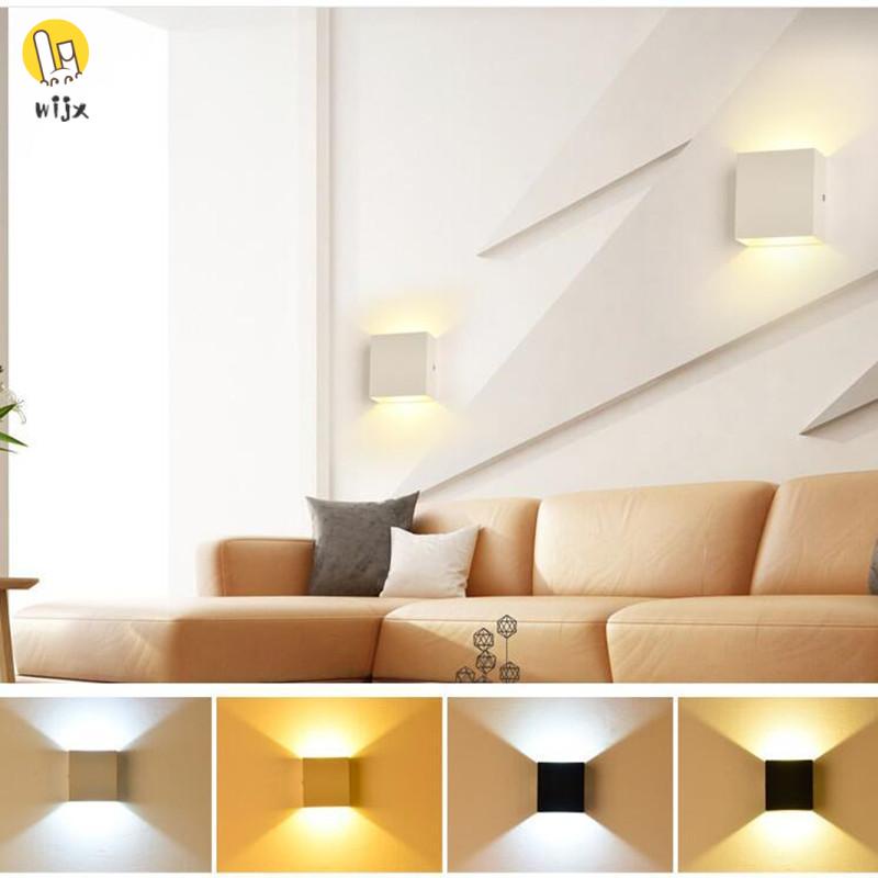 Đèn Led Cob 6w Gắn Tường Bằng Nhôm Màu Trắng / Đen Chống Thấm Nước Phong Cách Bắc Âu Hiện Đại Cho Phòng Ngủ / Cầu Thang