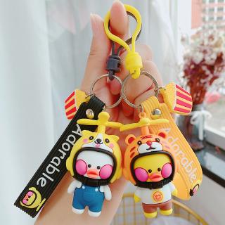 Móc khóa hình chú vịt đội mũ bảo hiểm dễ thương đáng yêu