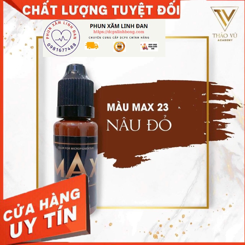 Mực MAX Phun Xăm Hữu Cơ  Siêu Bám 👄Môi 12ML 👍 Mày 18ML 👍Chính Hãng