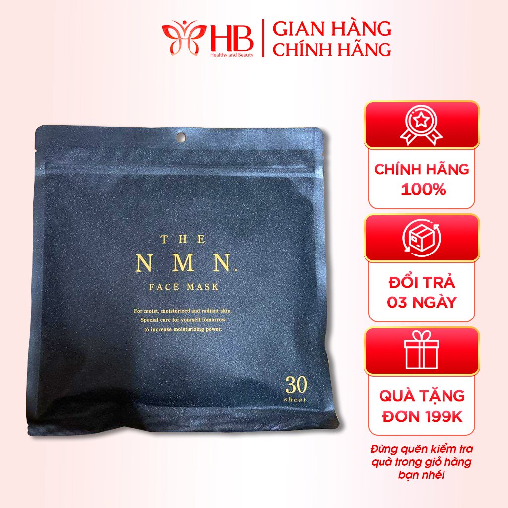 Mặt nạ NMN nâng cơ trẻ hóa da, mặt nạ tế bào gốc Nhật Bản, face mask (túi 30 miếng)