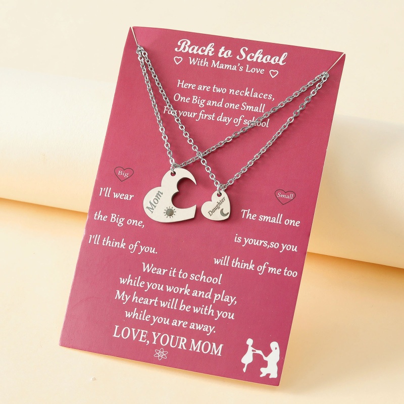 Set 2 Vòng cổ Mặt Trái Tim Nhỏ Xinh Xắn Cho Mẹ Và Bé