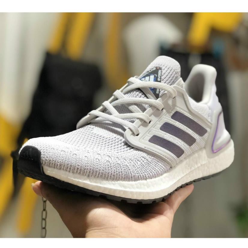 ( HỘP + GIẤY GÓI) Giày thể thao ULTRA BOOST 2021 grey Xám gót tím đế đen Ultra boost UB 6.0 | BigBuy360 - bigbuy360.vn