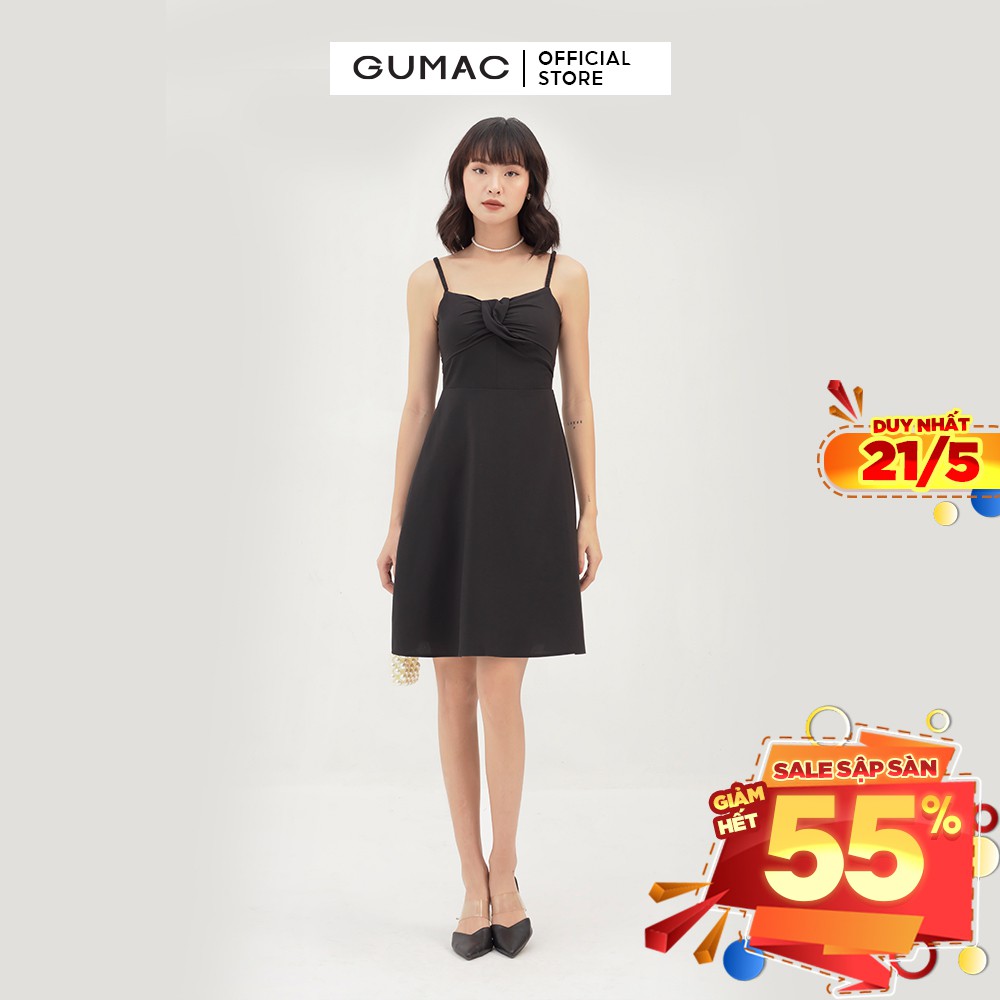 [Mã MABR07062 giảm 8% tối đa 50K đơn từ 249K] Đầm nữ hai dây GUMAC xếp ngực quyến rũ, dáng ôm body đủ màu đủ size DB311