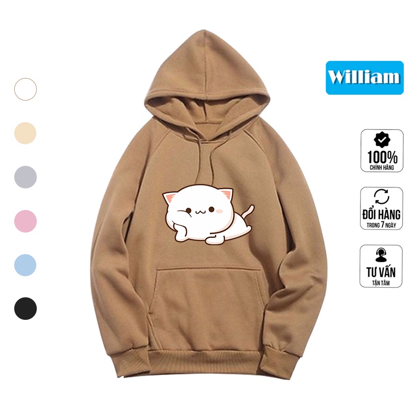 Áo hoodie nam nữ hình Mèo dễ thương chất nỉ bông dày dặn, in Pet cao cấp William - DS215