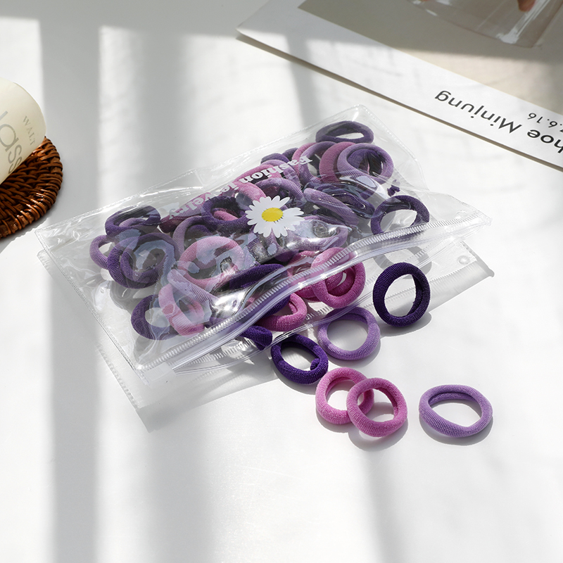 bộ 50 dây cột tóc-Set 50 dây chun buộc tóc họa tiết hoa cúc xinh xắn dành cho nữ
