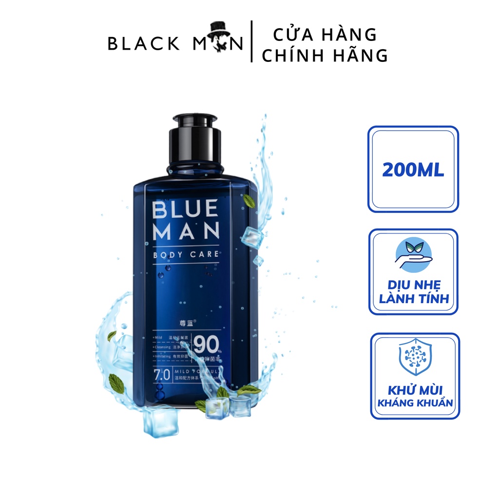 Dung Dịch Vệ Sinh Nam BLUEMAN Dịu Nhẹ - Diệt Khuẩn, Hương Thơm Dễ Chịu 200ml