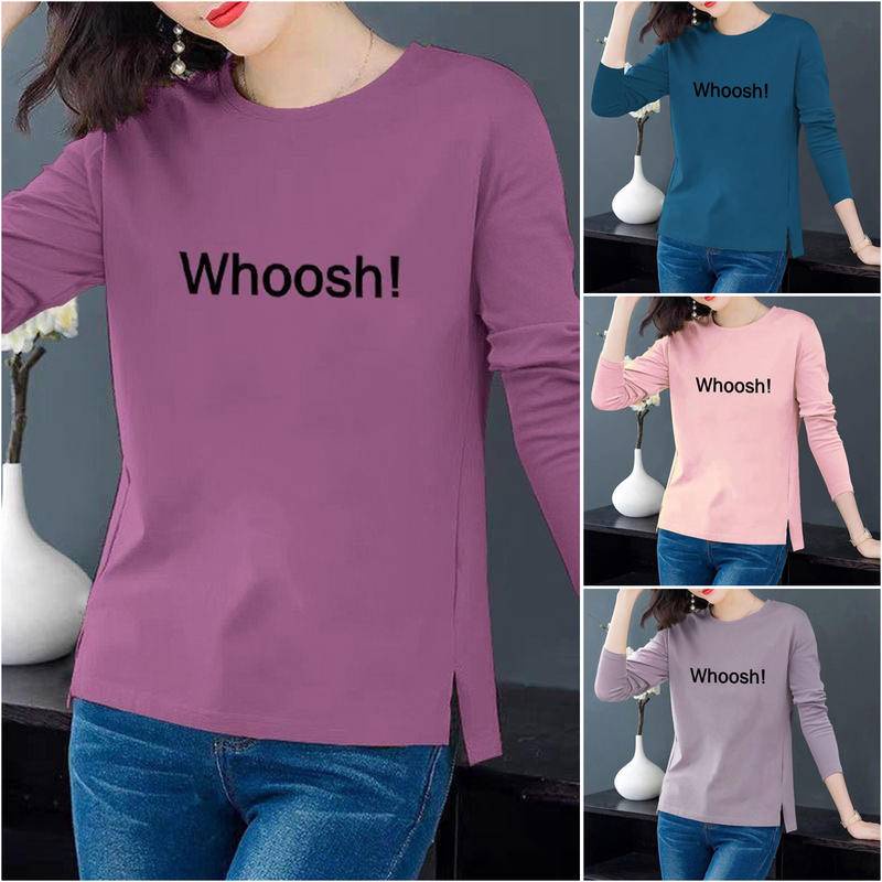 Áo Thun Dài Tay nữ trung niên các mẹ mặc Plus kích thước in ngọn