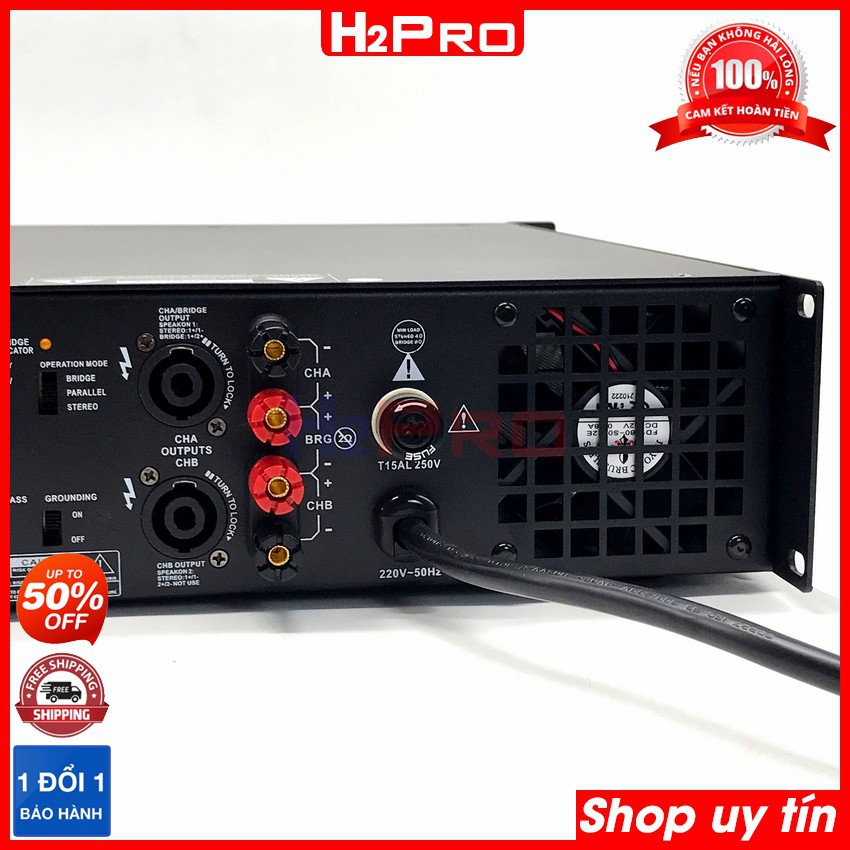 Cục đẩy công suất 2 kênh AAP LA600 H2Pro, 1200w-20 sò lớn TOSHIBA-nguồn xuyến, cục đẩy công suất karaoke cao cấp tặng qà