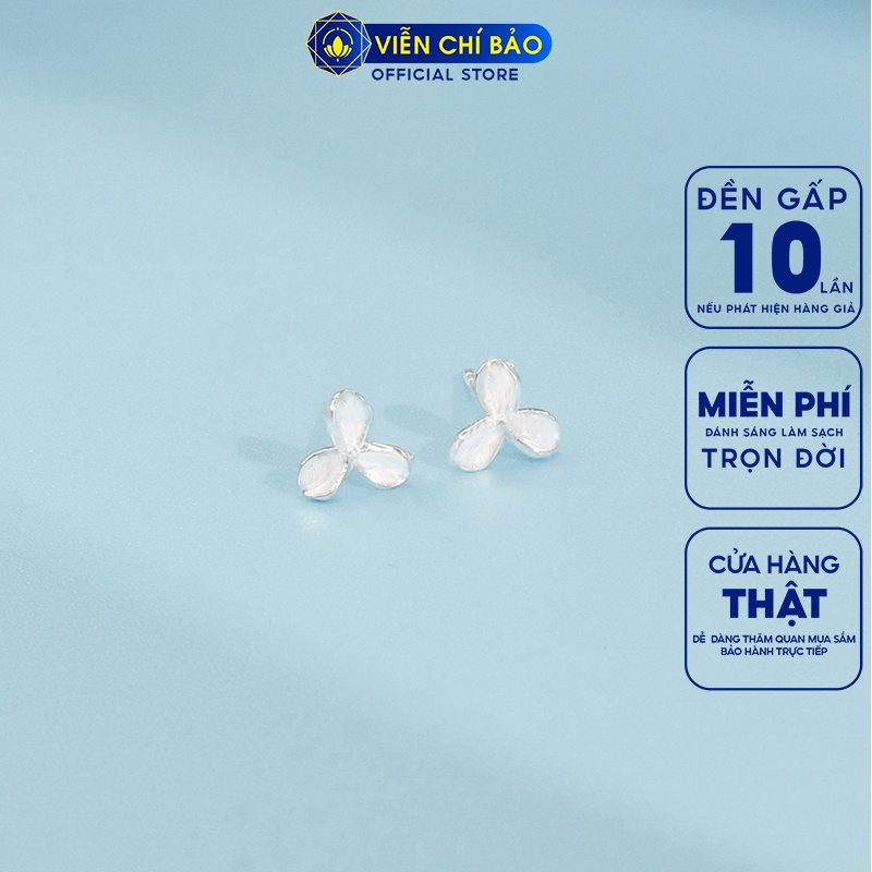 Bông tai lá 3 cặp chất liệu bạc 925 thời trang phụ kiện trang sức nữ thương hiệu Viễn Chí Bảo E081