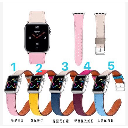 Dây Da Thời Trang 2 màu Phong Cách mới lạ cho APPLE WATCH Size 38/40/42/44 Sang trọng