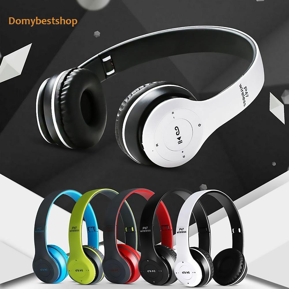 COD ☭P47 Wireless Useful Bluetooth Stereo Headphone Cool 3.5mm Audio Jack Handsfree Headset