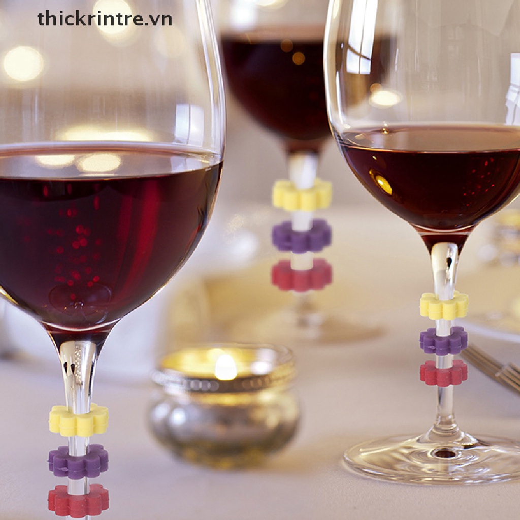 Set 12 Nhãn Silicone Đánh Dấu Ly Rượu Vang Tiện Dụng