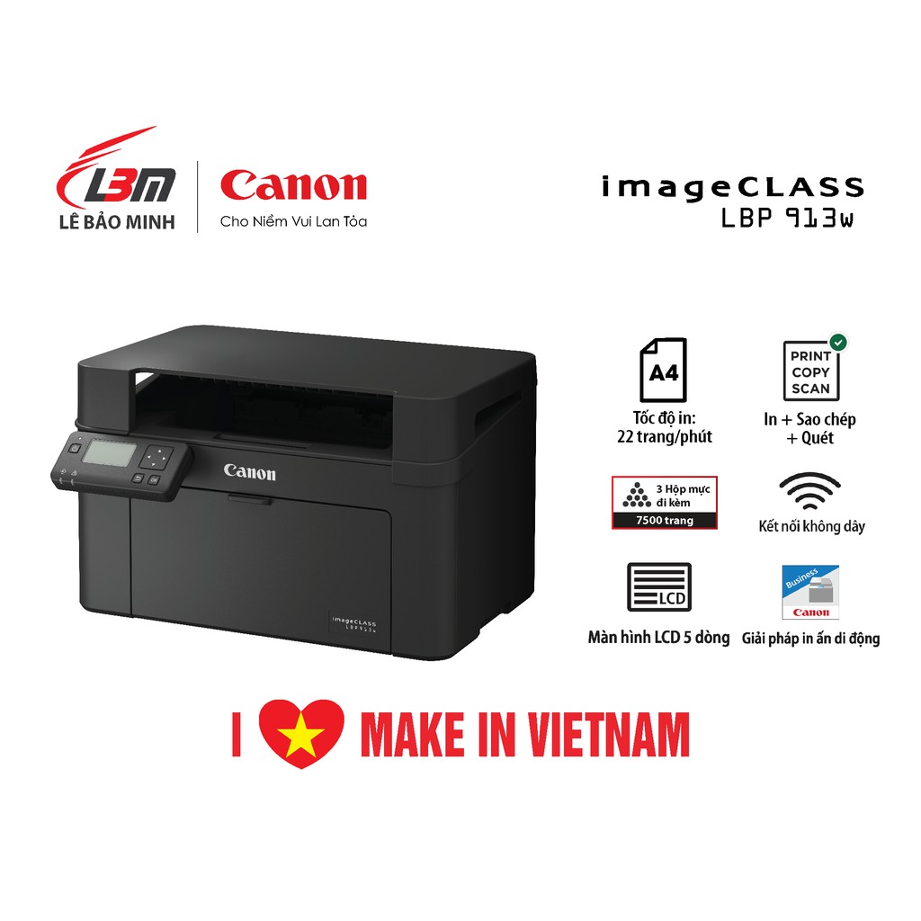 Máy in laser đơn chức năng Canon LBP913w- chính hãng