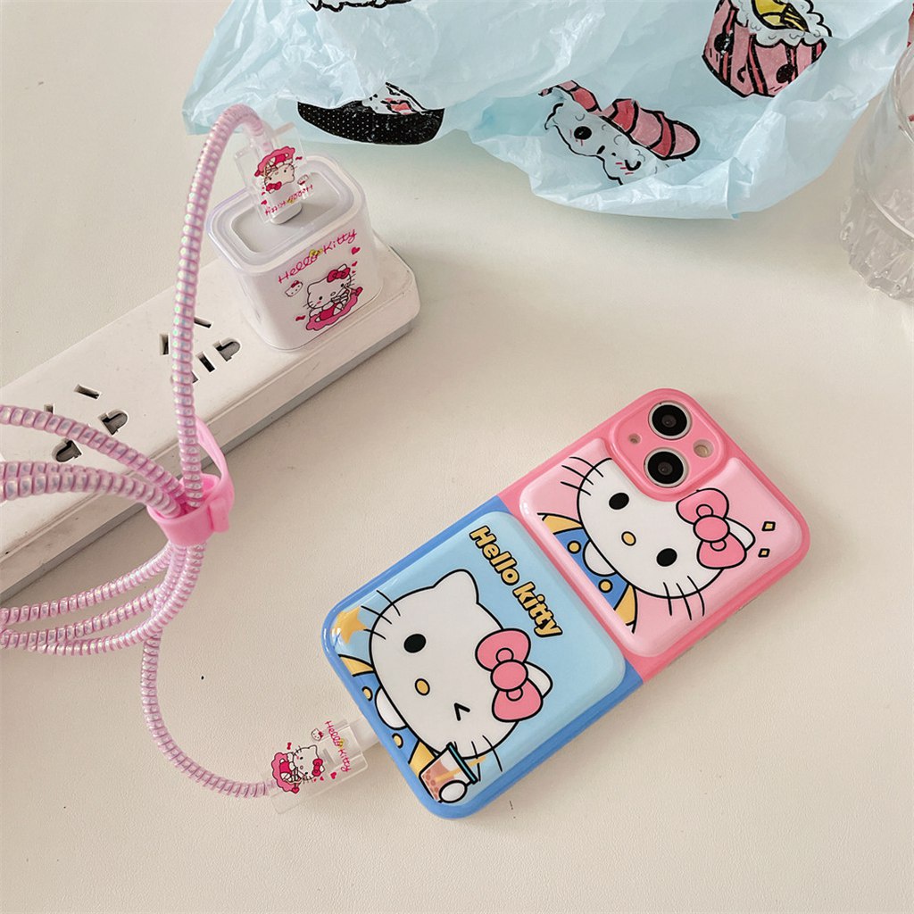 Ốp Điện Thoại TPU Mềm Hình Gấu Kaws / Snoopy / Ếch / Melody / Thủy Thủ Mặt Trăng / Melody Lotso Cổng USB Lò Xo Quấn Dây Cáp Dữ Liệu