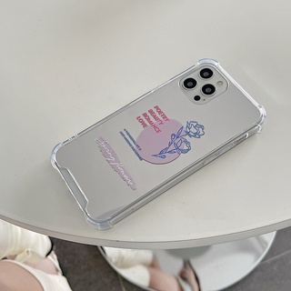 Ốp Điện Thoại Mềm Họa Tiết Hoa Hồng Tráng Gương Cho iphone 12promax/13pro/11/xr/xs/max/6/7/8plus
