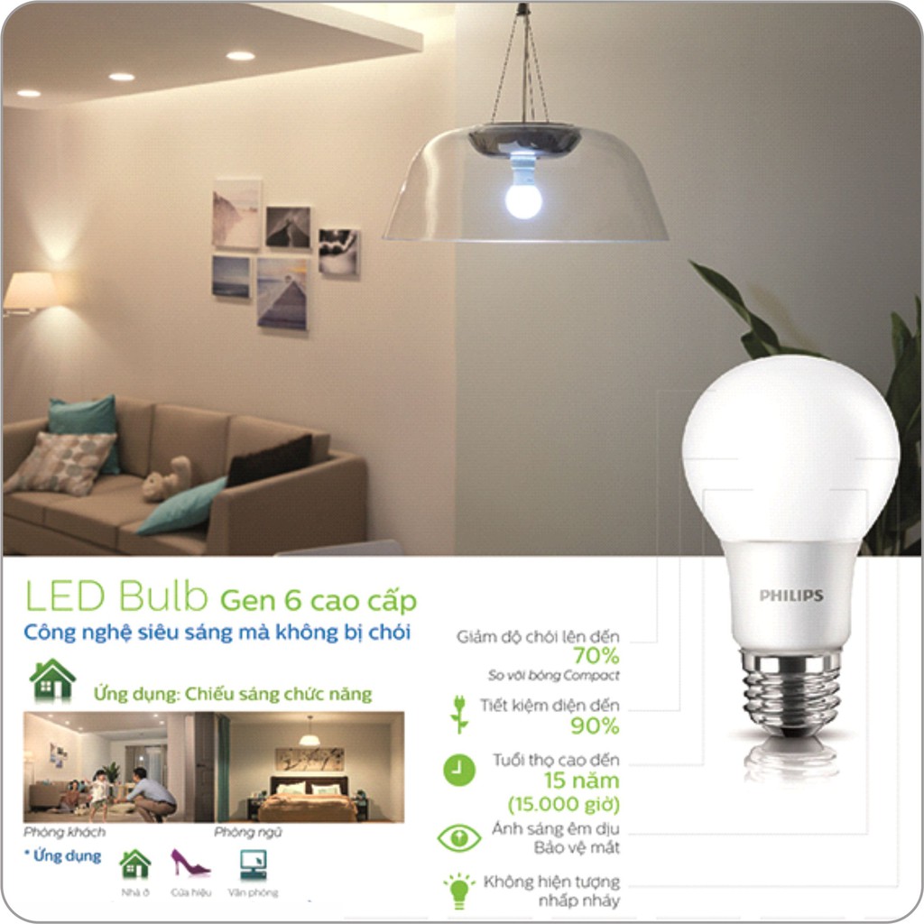 Bóng đèn Philips LED cao cấp siêu sáng tiết kiệm điện 10.5W E27 A60 - Ánh sáng trắng/ Ánh sáng vàng | BigBuy360 - bigbuy360.vn