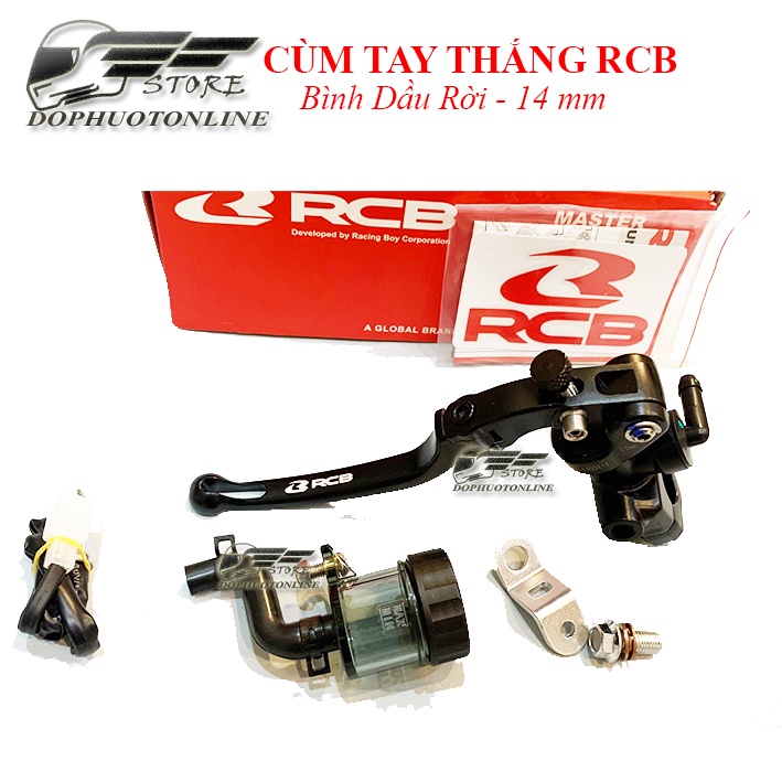 Bộ 2 Tay Phanh Côn RCB S1 Bình Dầu Rời 14mm Tặng ốc Titan