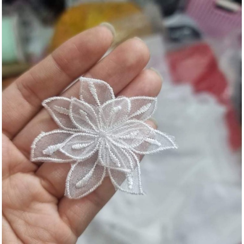 Hoa vải ren  gói 5 bông