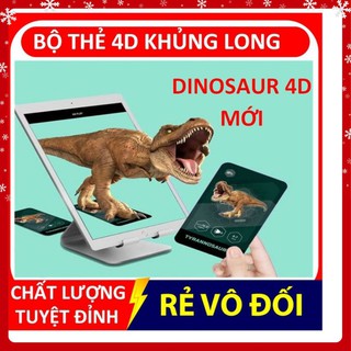 Flashcard con vật💚FREESHIP💚Bộ thẻ 4d khủng long DINOSAUR AR KỈ JURASIC cho bé yêu khám phá