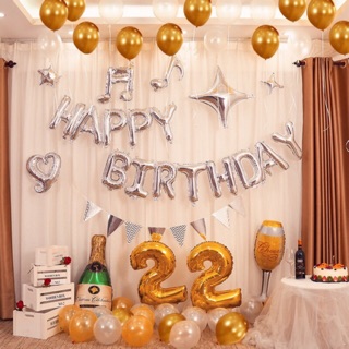 Sét bóng sinh nhật happy birthday SN32 - trang trí sinh nhật người lớn