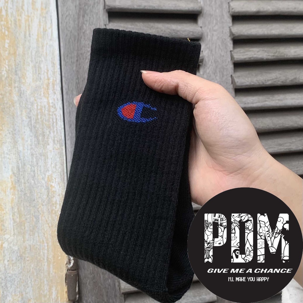 Tất vớ nam nữ Champion dệt xù dày dặn , tất hot trend.