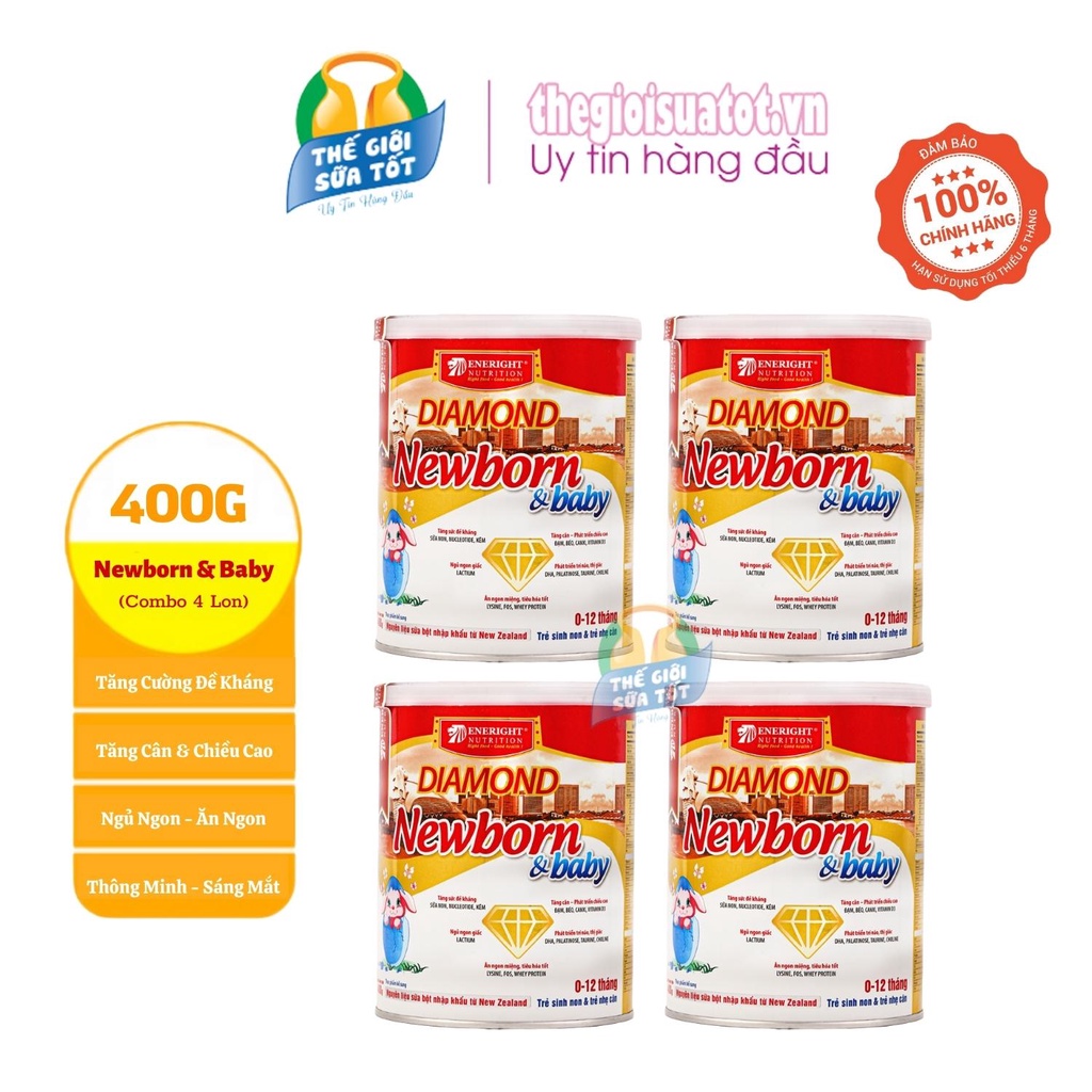 Combo 4 lon sữa Daimond Newborn 400g